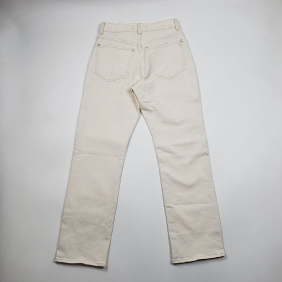 Madewell The Petite 90's Straight Jean Women's Sz 25P Ivory Vintage Canvas Denim - Picture 5 of 16